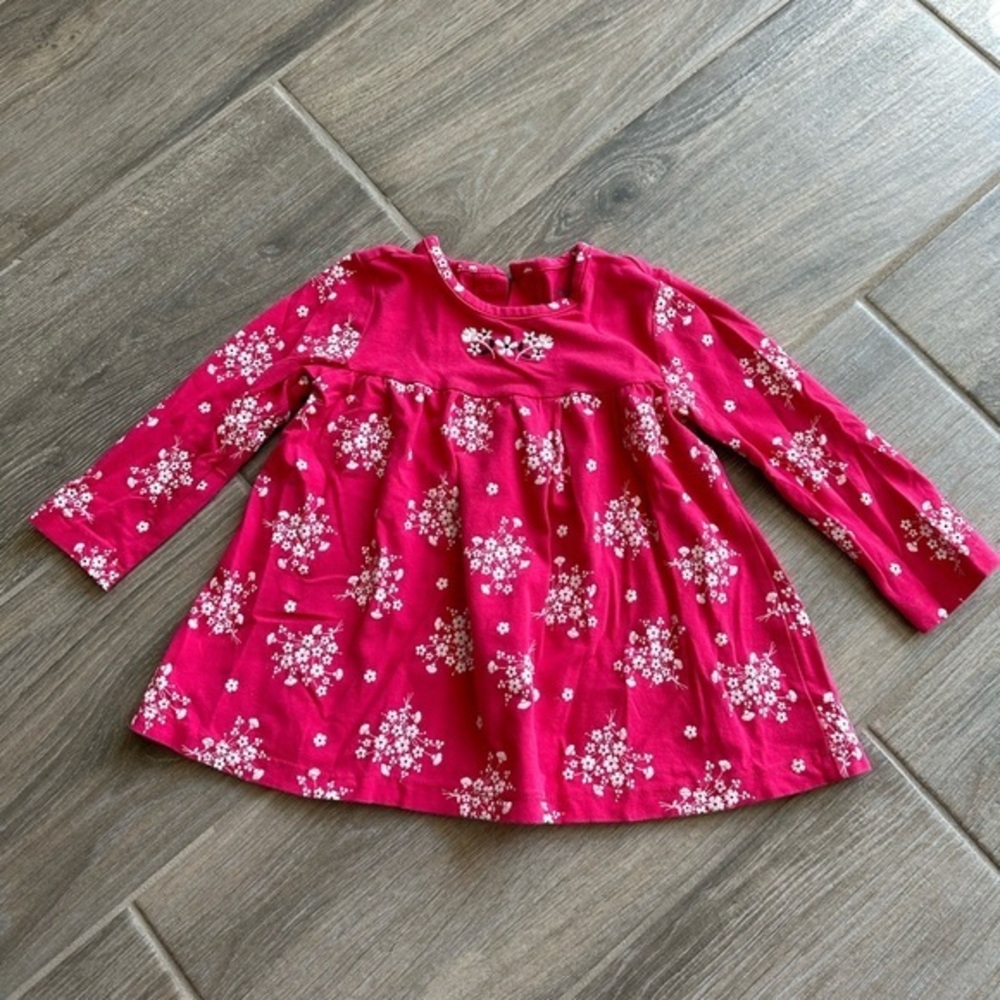 Little me floral bright pink top sz 24m